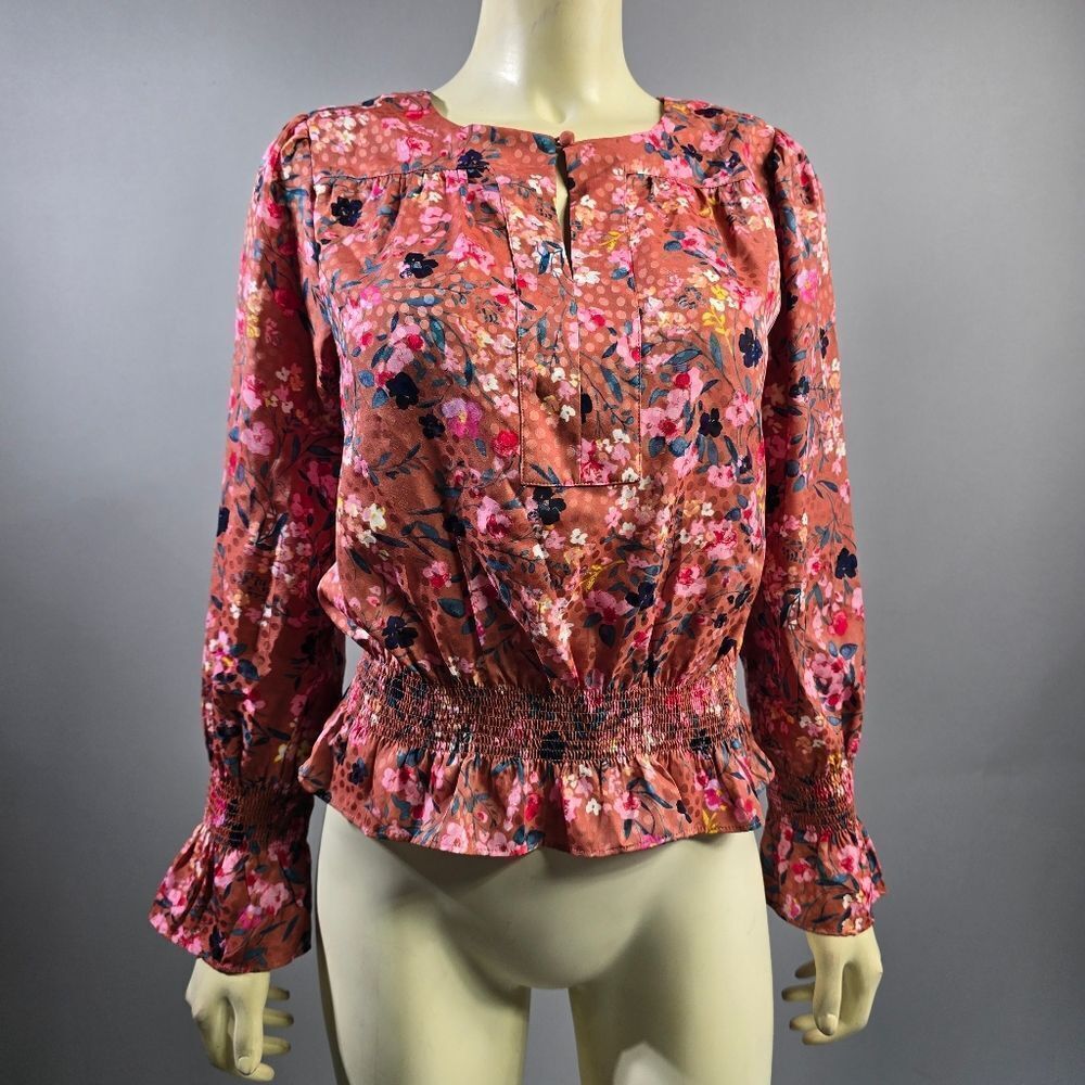Ann Taylor Pink Floral Blouse R3